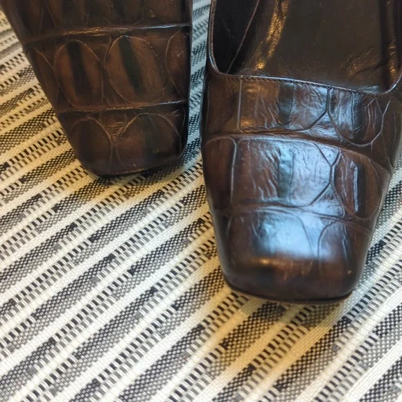 Via Spiga Croc Embossed 3" Heels - Picture 7 of 9